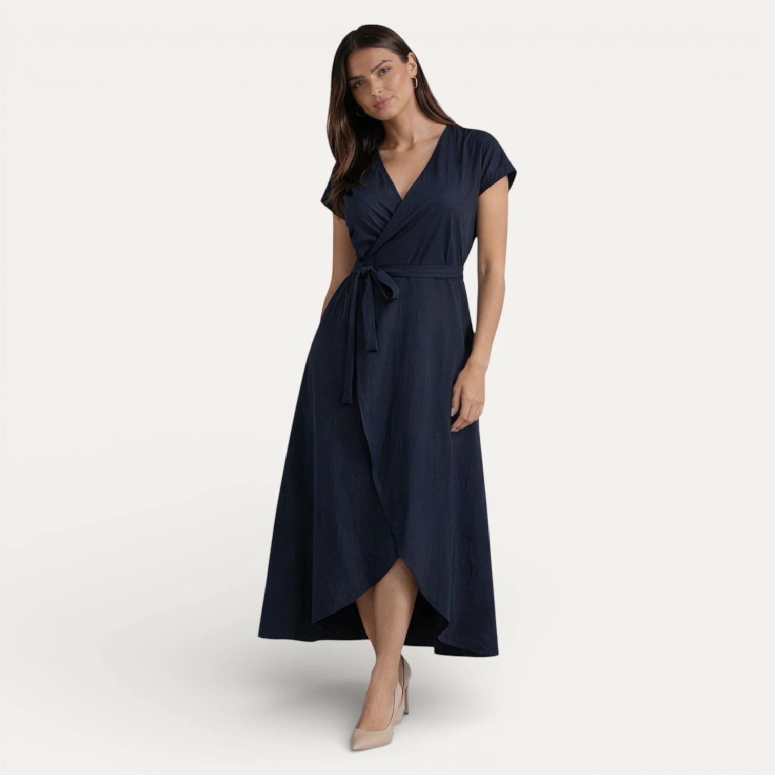 Robe Portefeuille Femme Midi Col V Manches