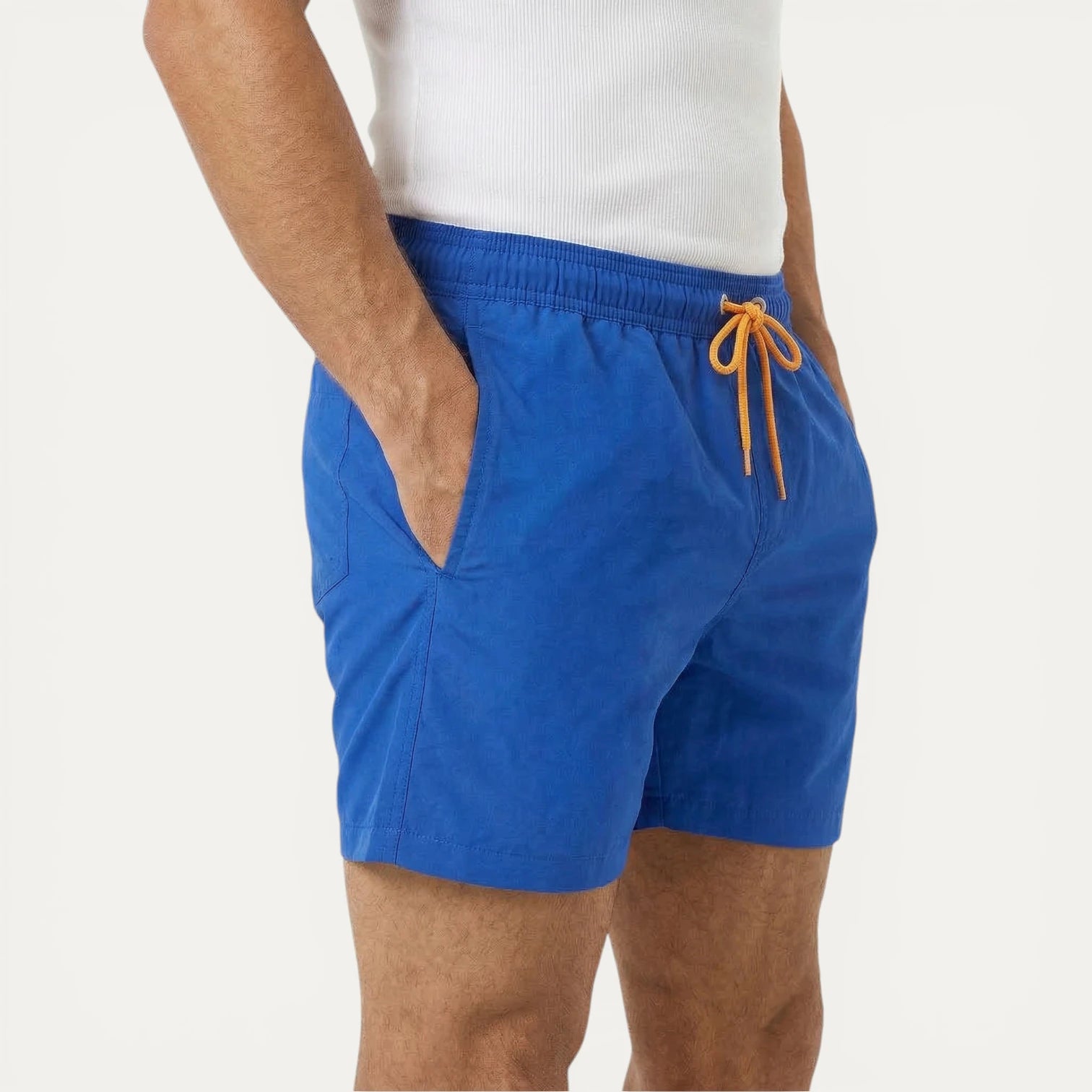 Short Bain Homme Taille Élastique Cordon Coupe