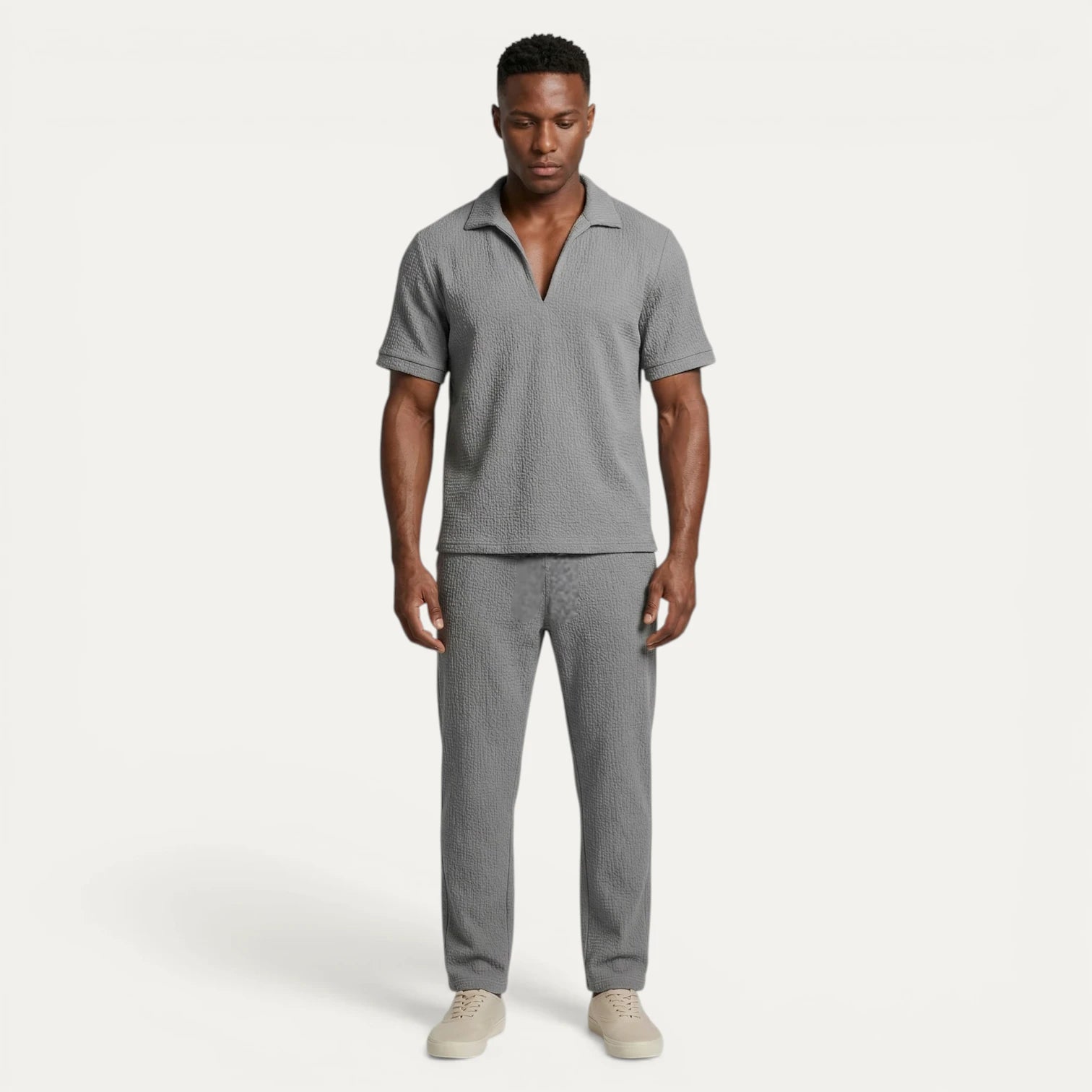 Ensemble Homme Chemise Col Ouvert Manches Courtes