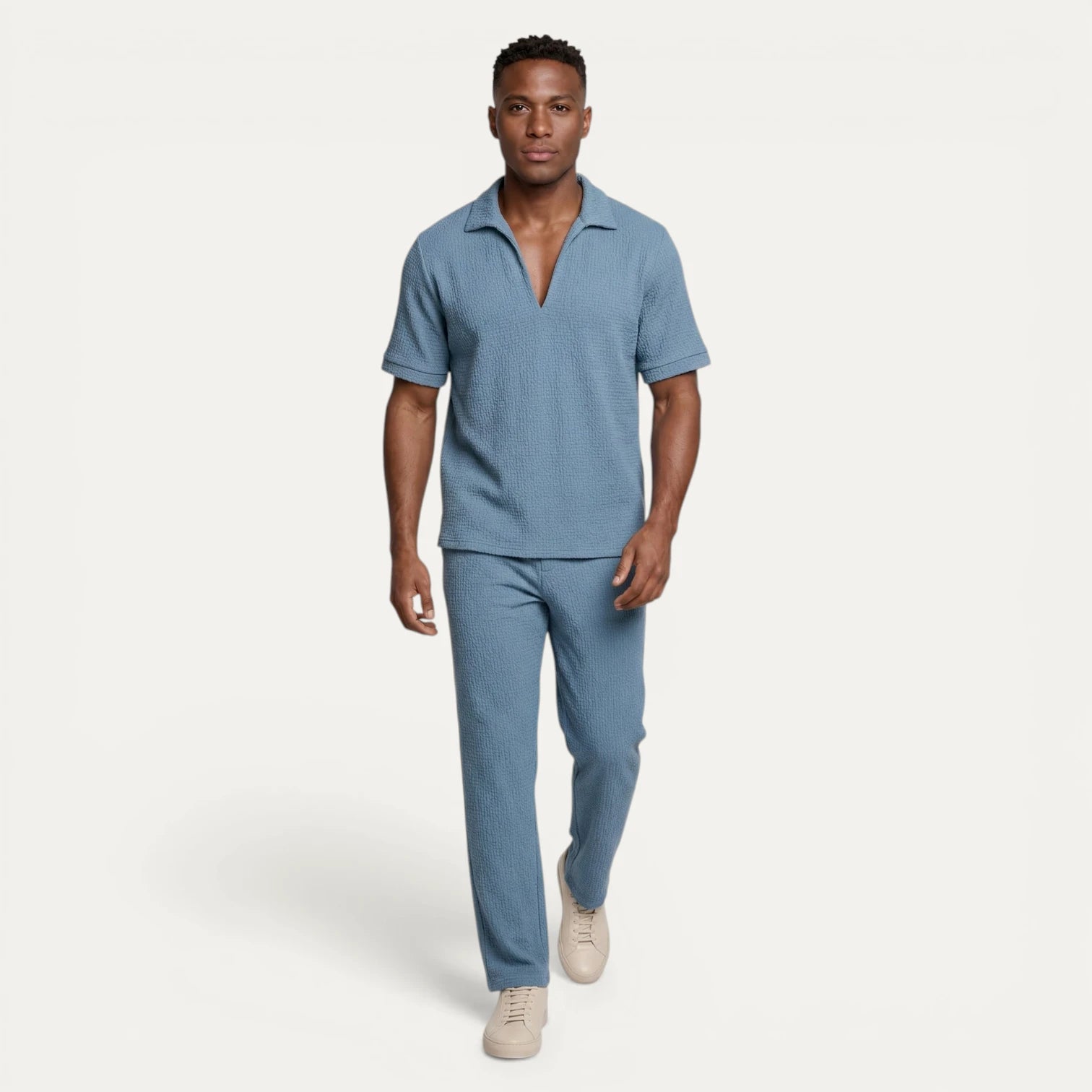 Ensemble Homme Chemise Col Ouvert Manches Courtes