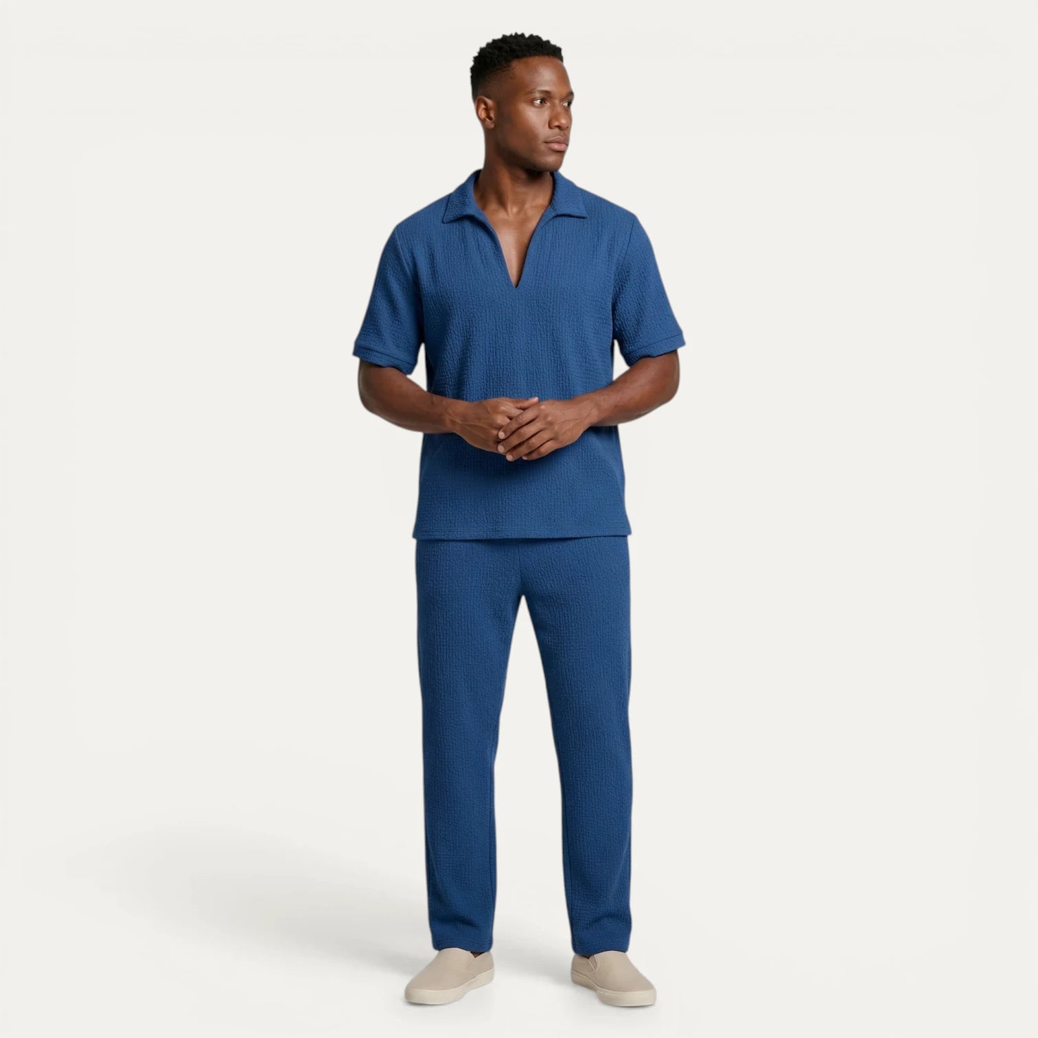Ensemble Homme Chemise Col Ouvert Manches Courtes