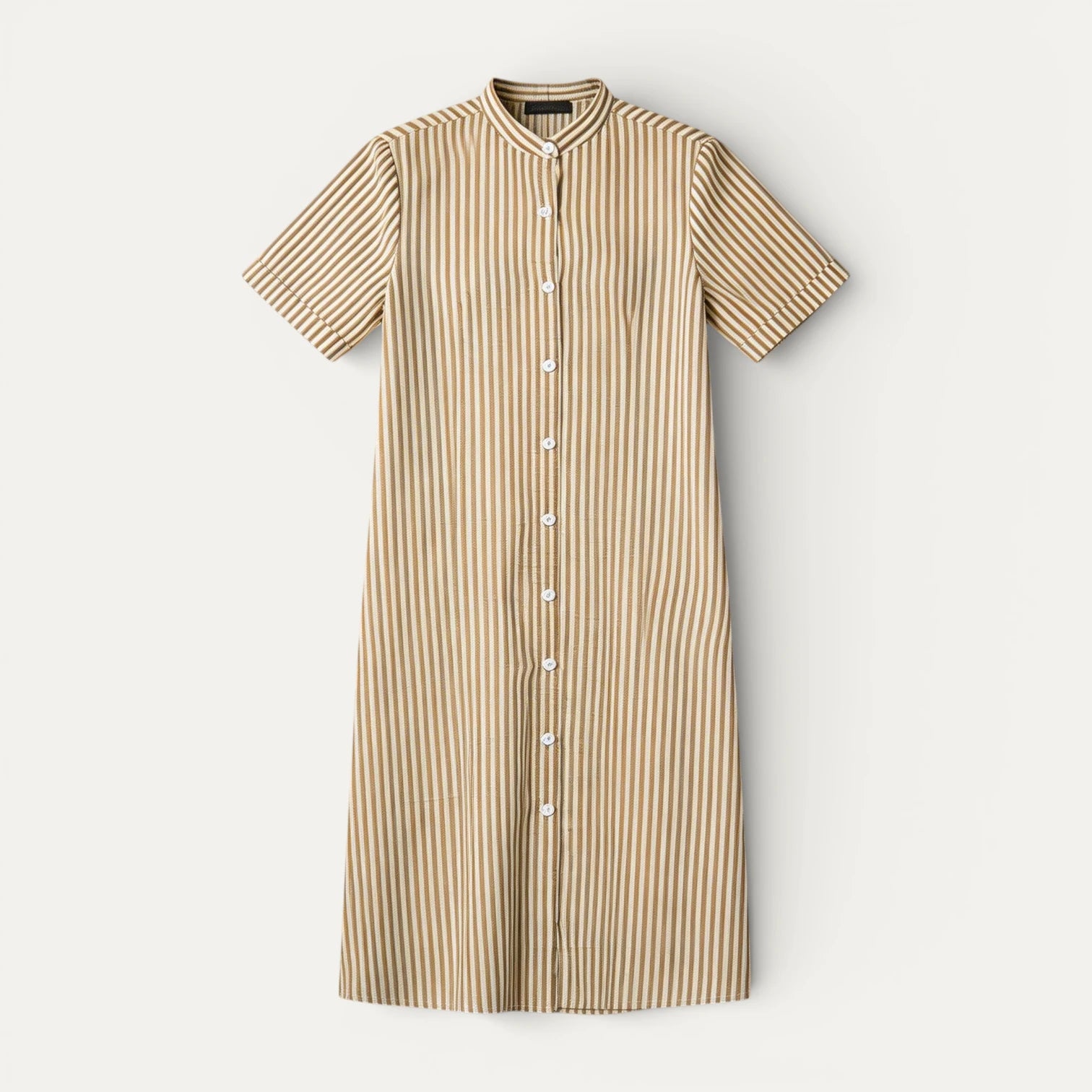 Robe Chemise Femme Rayée Midi Col Officier