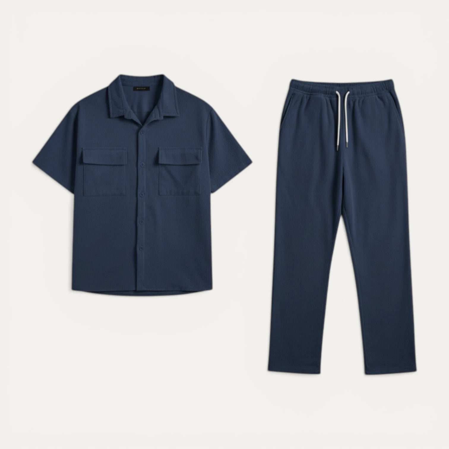 Ensemble Homme Chemise Manches Courtes Boutonnée Pantalon