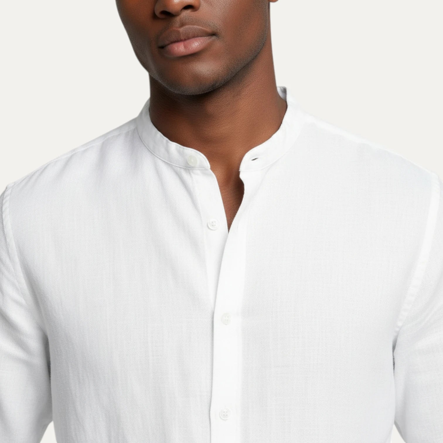Ensemble Homme Chemise Col Mandarin Pantalon Taille