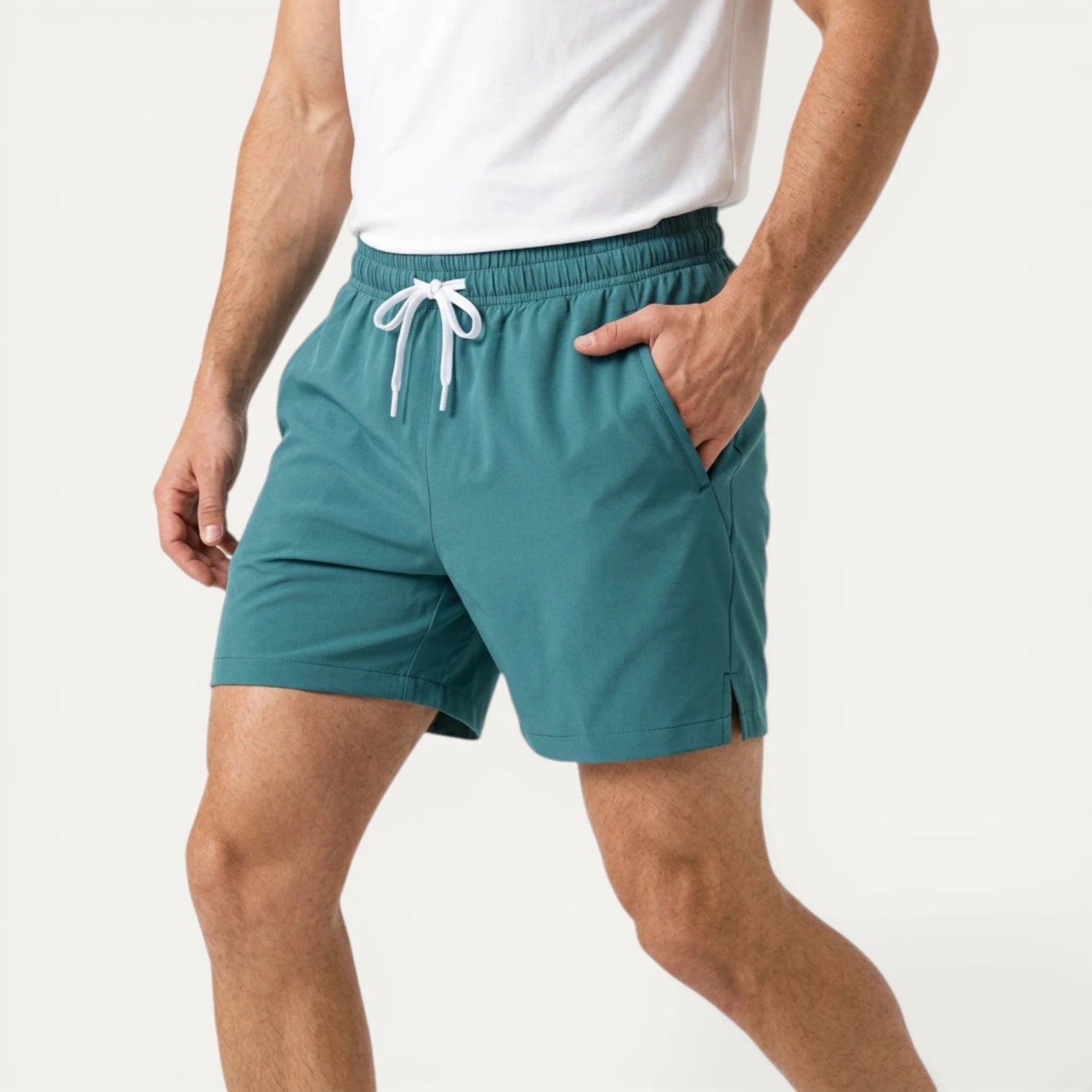 Short Homme Taille Élastique Cordon Coupe Décontractée