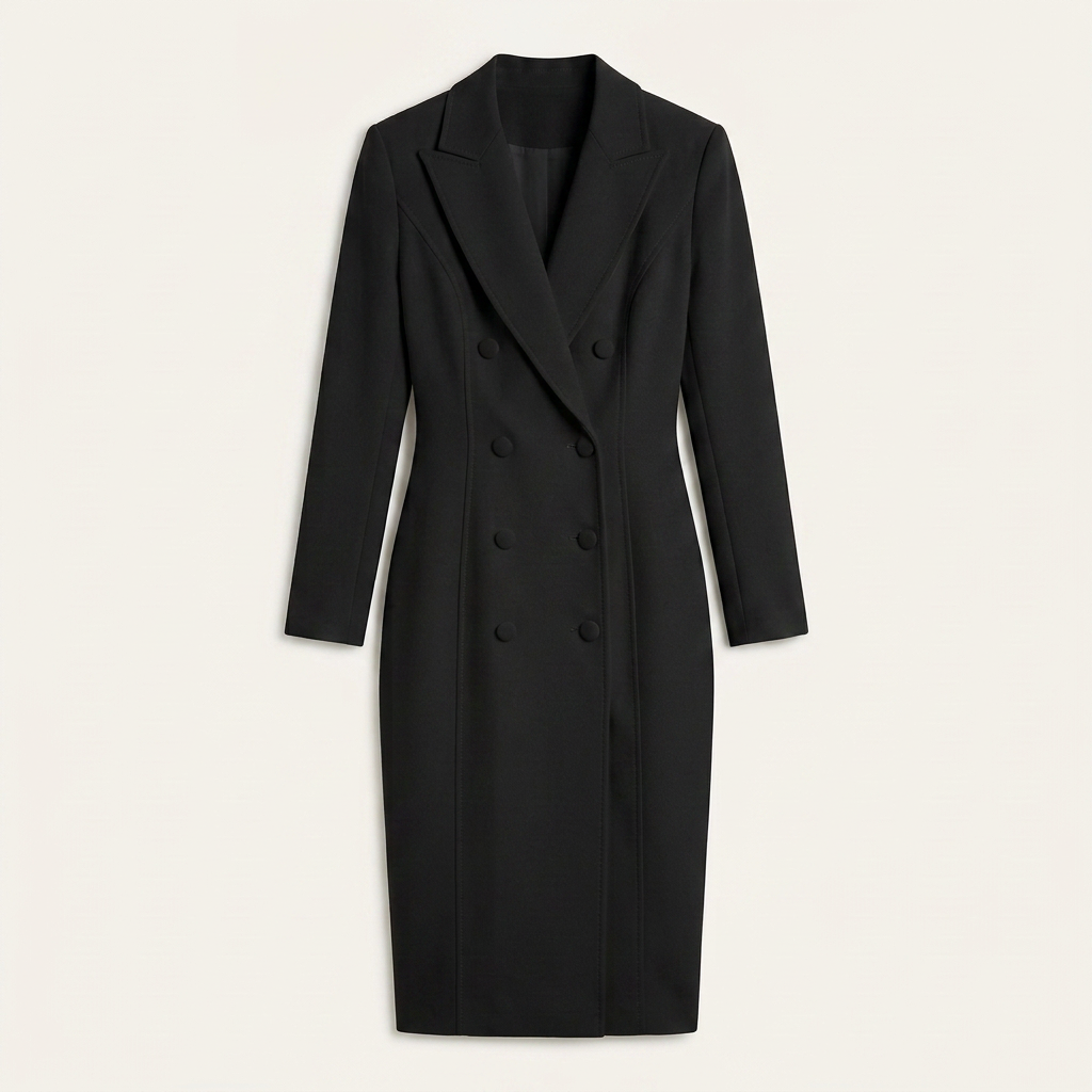 Robe Blazer Midi Femme Croisée Coupe Ajustée