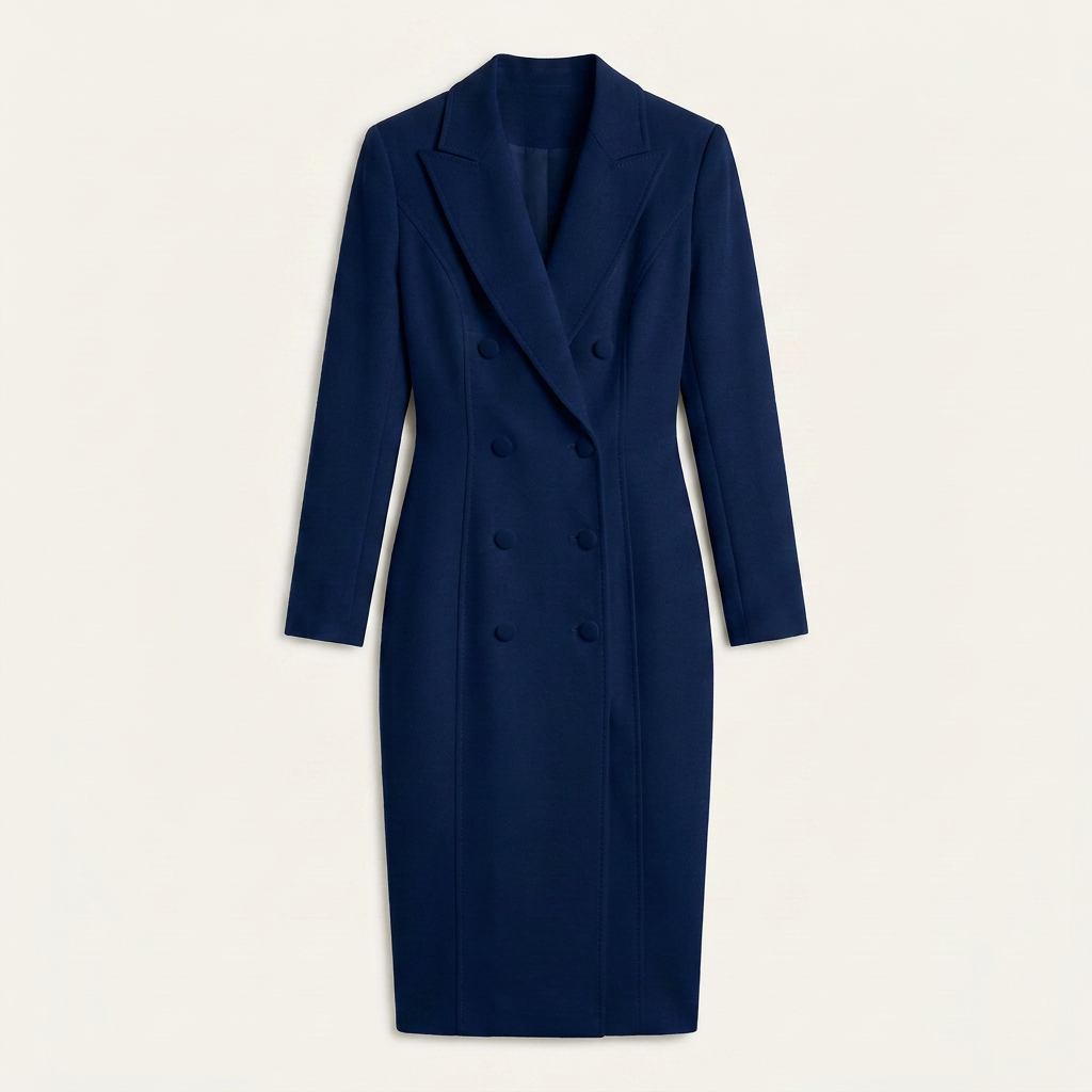 Robe Blazer Midi Femme Croisée Coupe Ajustée