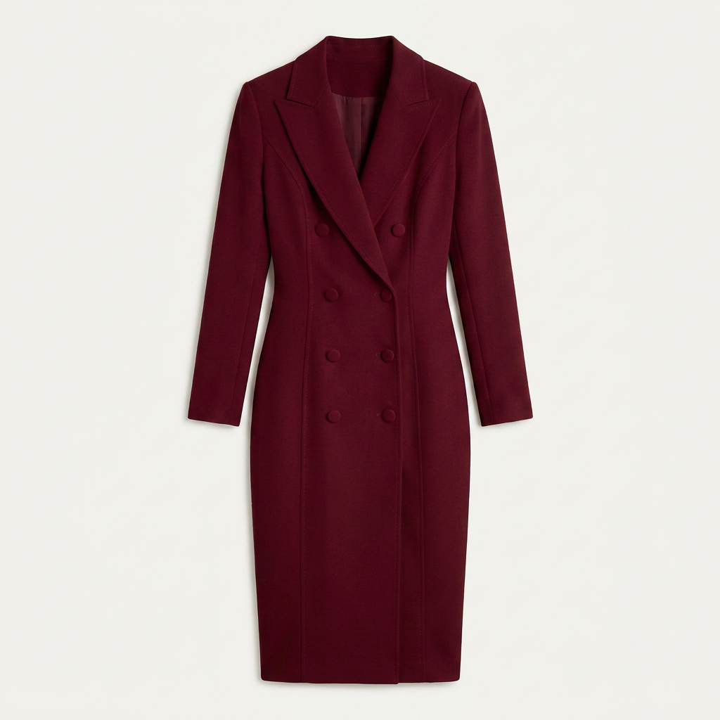 Robe Blazer Midi Femme Croisée Coupe Ajustée