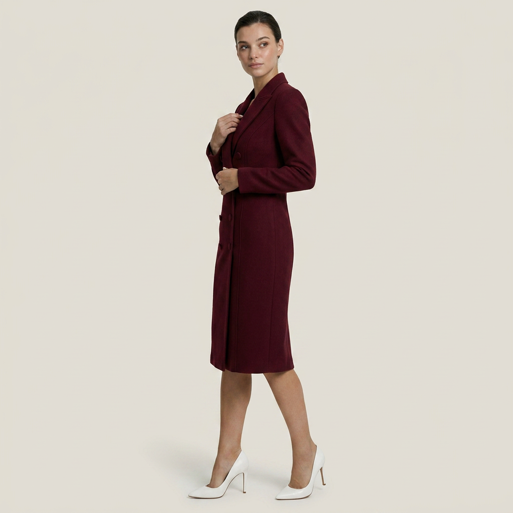 Robe Blazer Midi Femme Croisée Coupe Ajustée