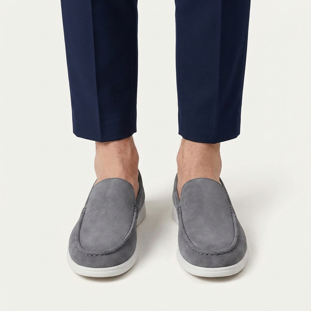 Mocassins Homme À Enfiler Aspect Suédine Profil Bas