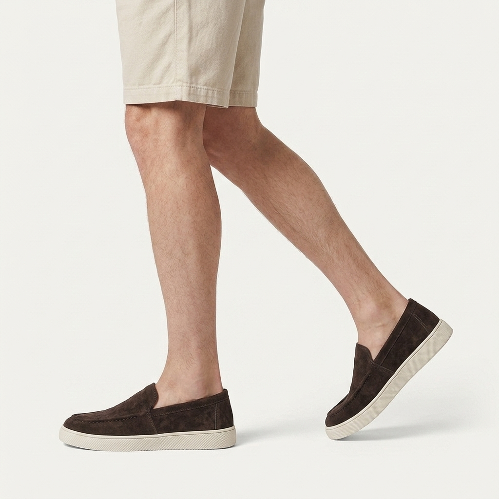 Mocassins Homme À Enfiler Semelle Contrastée Profil Bas