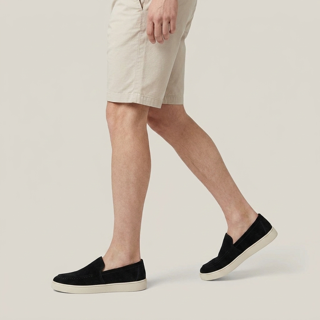 Mocassins Homme À Enfiler Semelle Contrastée Profil Bas