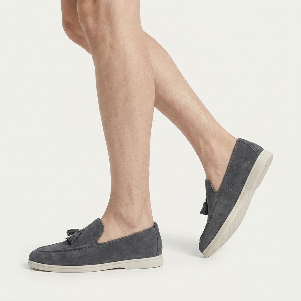 Mocassins Homme À Pampilles Texture Élégante Profil Bas