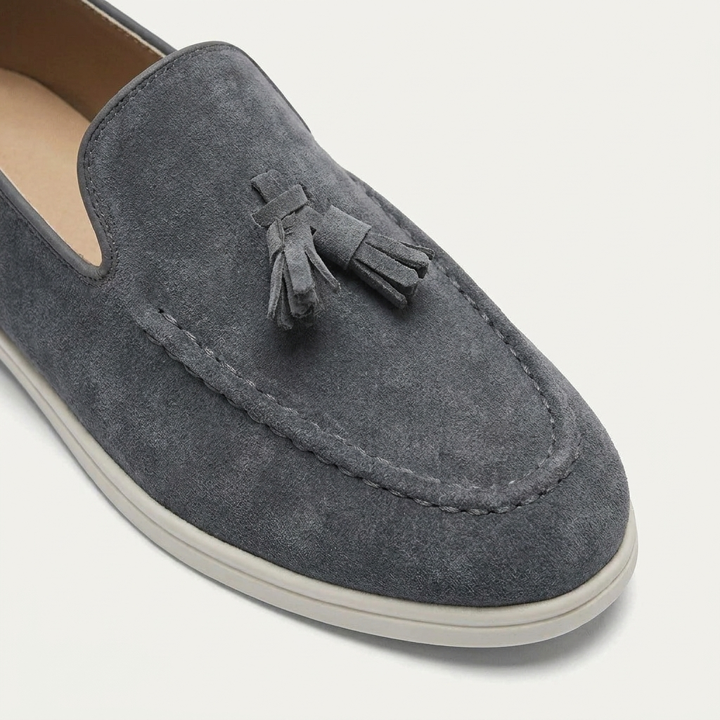 Mocassins Homme À Pampilles Texture Élégante Profil Bas