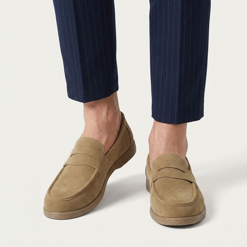 Mocassins Penny Homme Sans Lacets Finition Mate