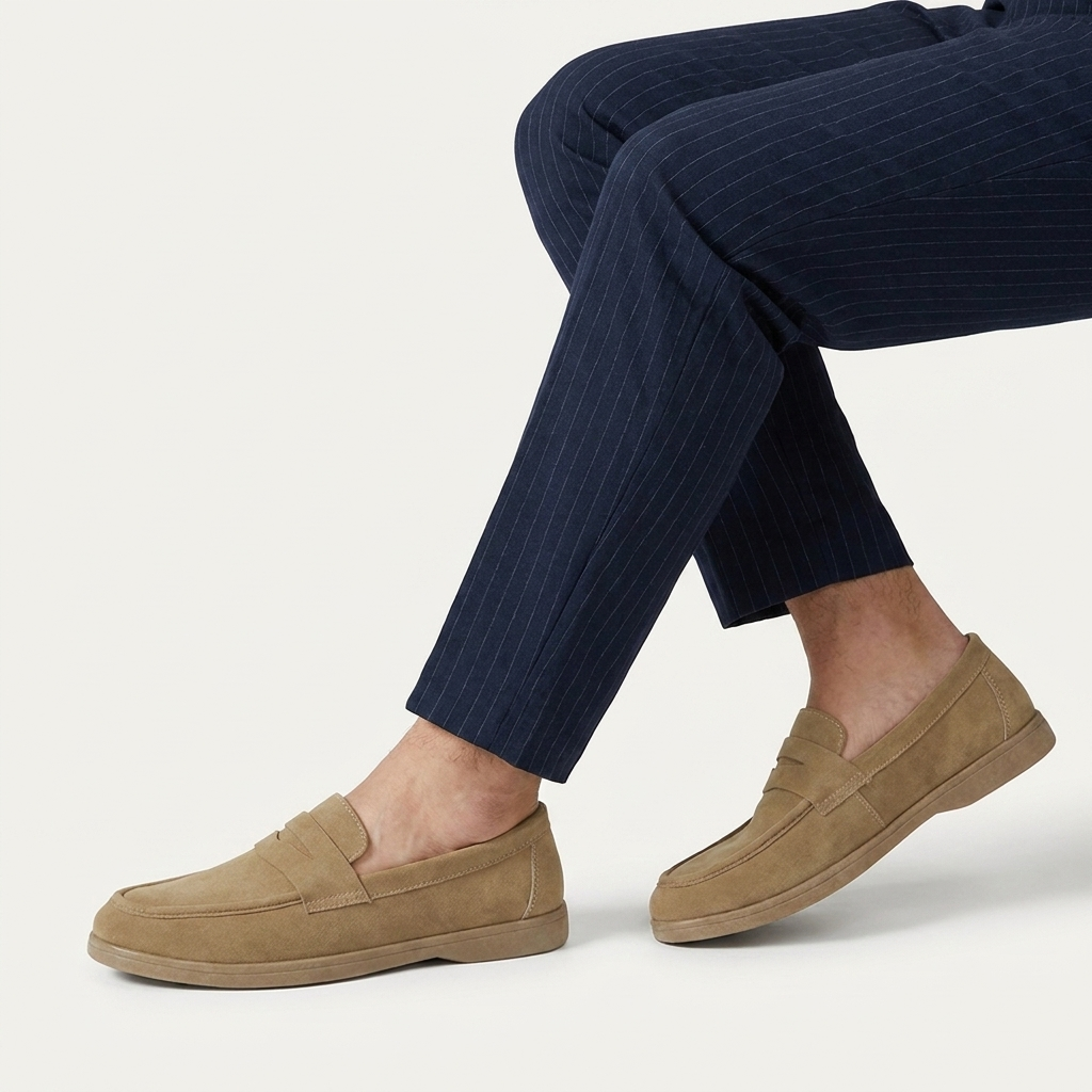 Mocassins Penny Homme Sans Lacets Finition Mate