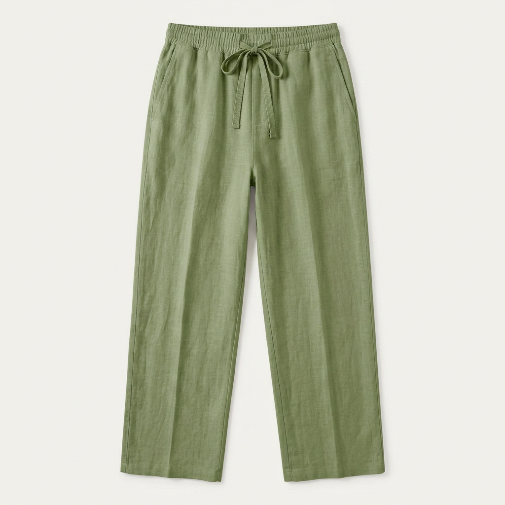 Pantalon Homme Taille Élastique Cordon Coupe Droite