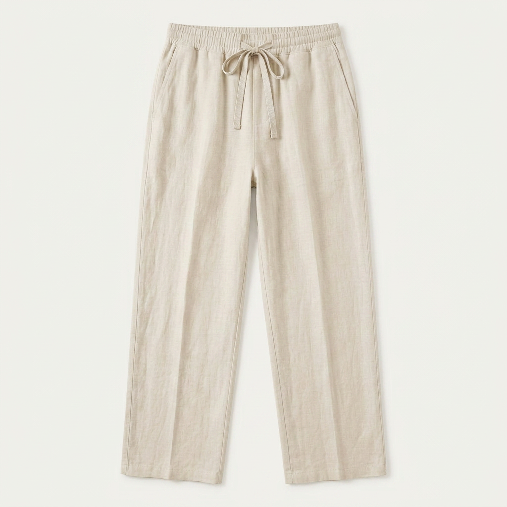 Pantalon Homme Taille Élastique Cordon Coupe Droite