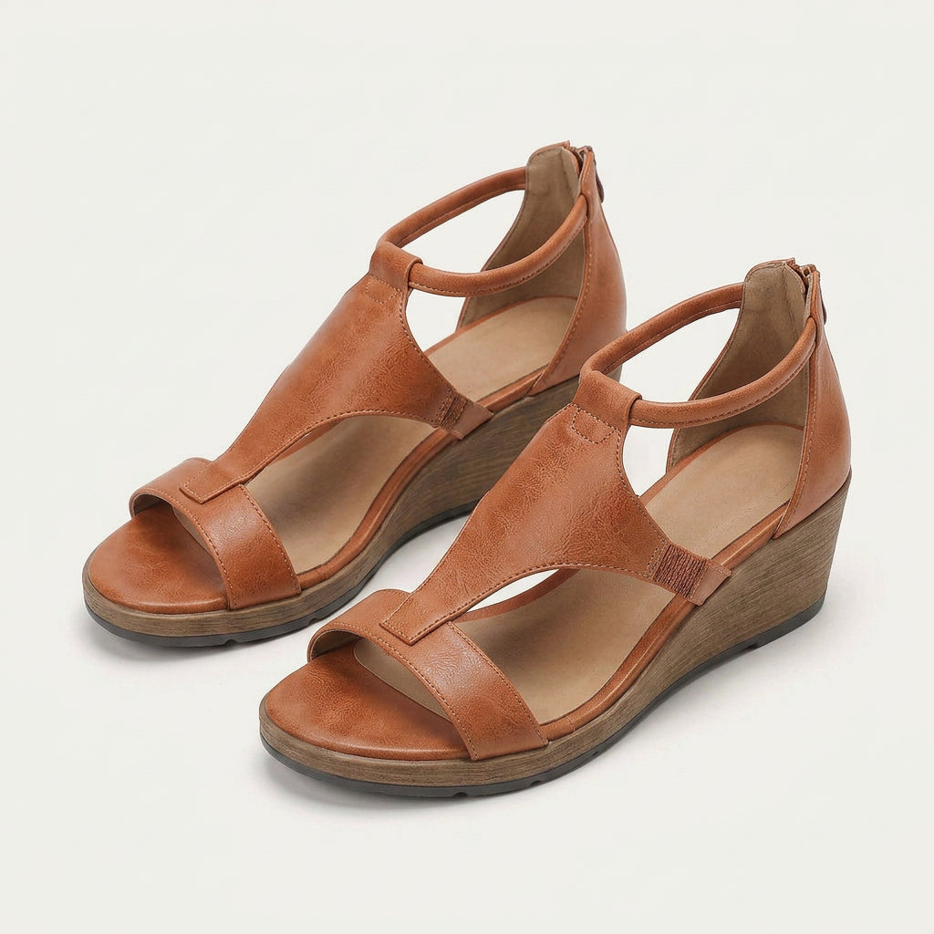 Sandales Compensées Femme Bride T Plateforme
