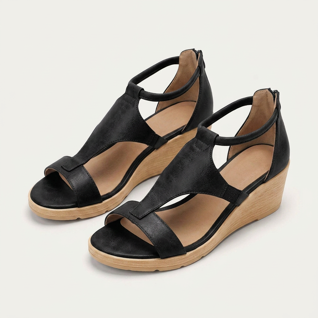 Sandales Compensées Femme Bride T Plateforme