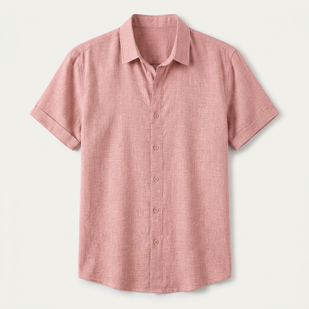 Chemise Homme Manches Courtes Col Classique Texturée