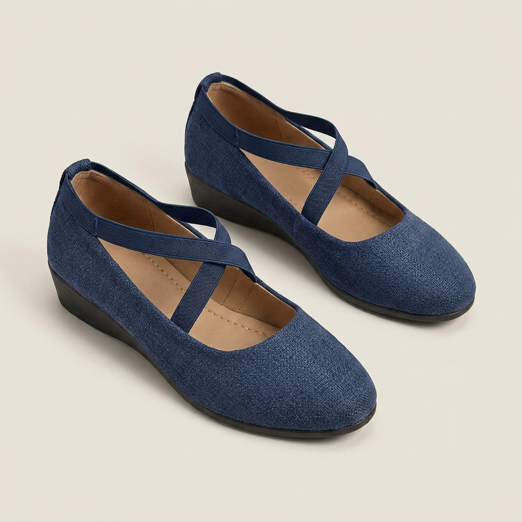 Chaussures Compensées Femme Brides Croisées Bout Arrondi
