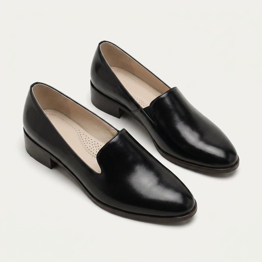 Mocassins Femme Texturés Petit Talon À Enfiler