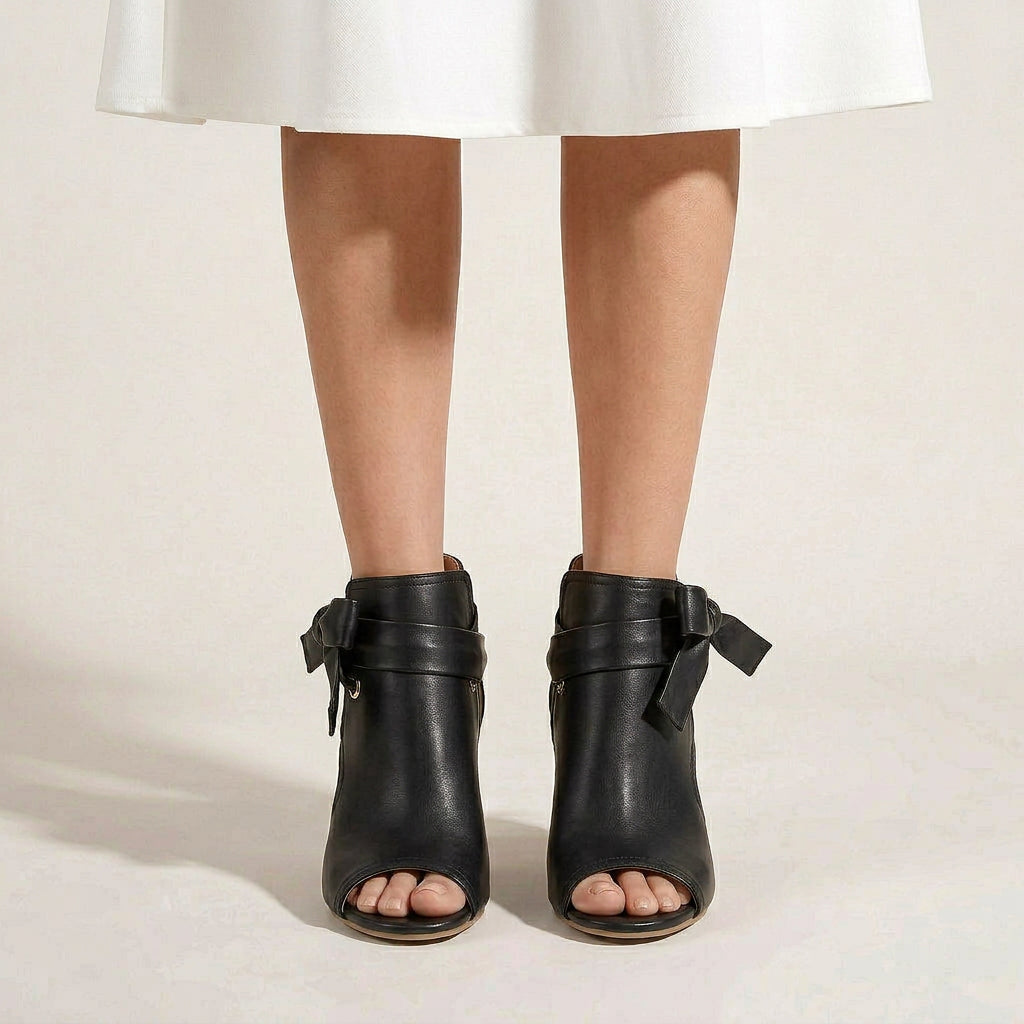 Sandales Femme Bout Ouvert Talon Bloc Noué