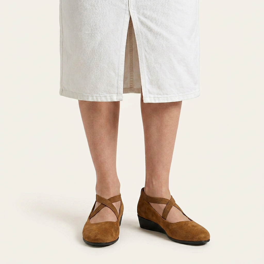 Chaussures Compensées Femme Brides Croisées Bout Arrondi