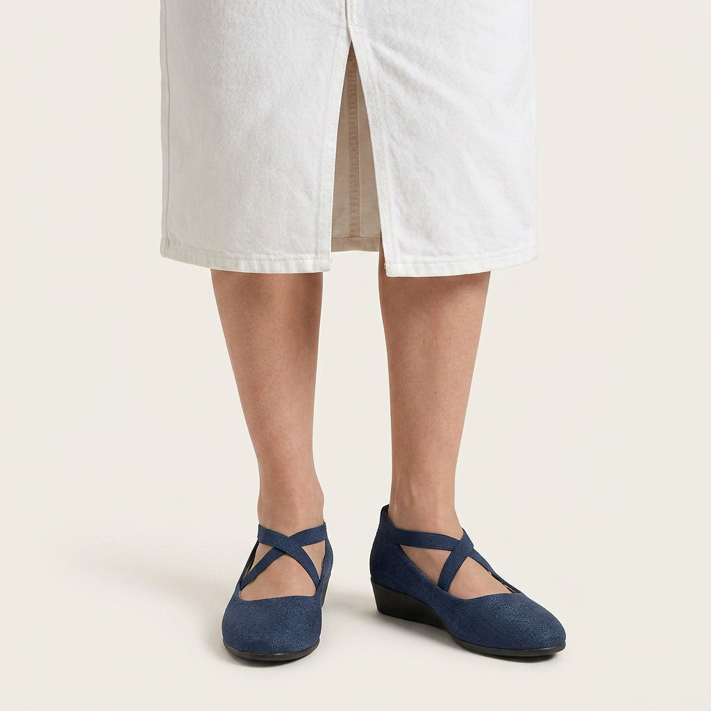Chaussures Compensées Femme Brides Croisées Bout Arrondi