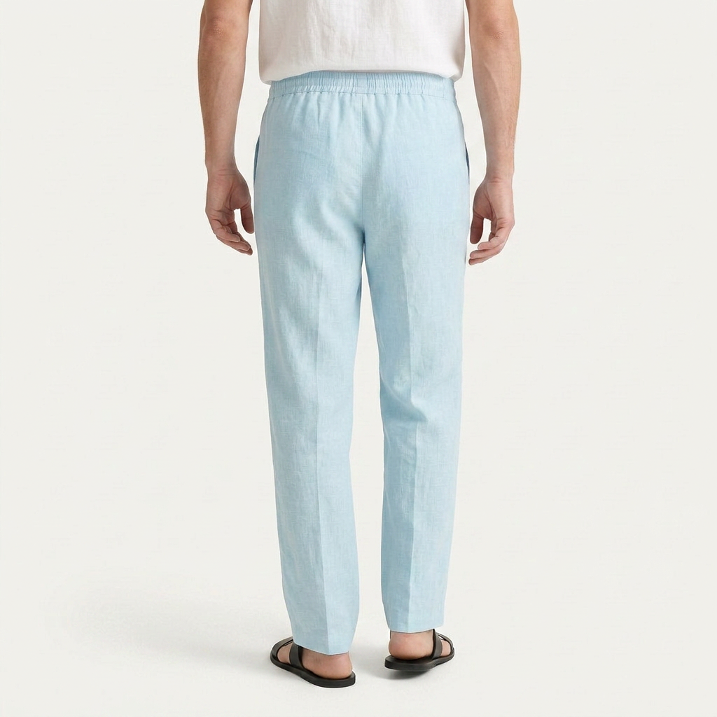 Pantalon Homme Taille Élastique Cordon Coupe Droite