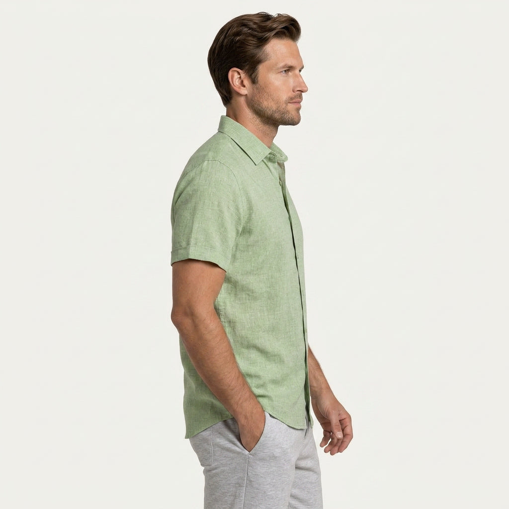 Chemise Homme Manches Courtes Col Classique Texturée