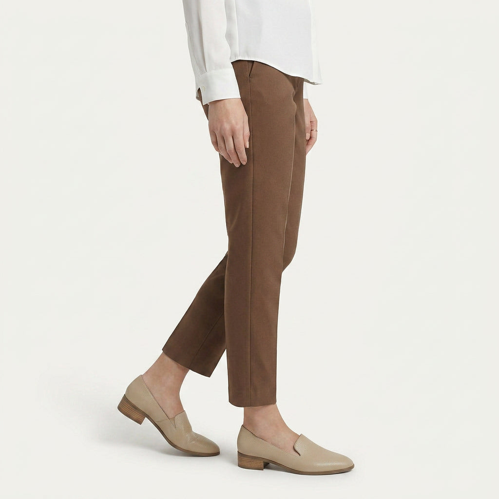 Mocassins Femme Texturés Petit Talon À Enfiler