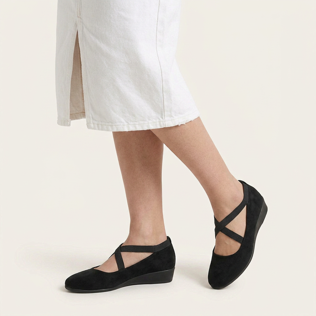 Chaussures Compensées Femme Brides Croisées Bout Arrondi