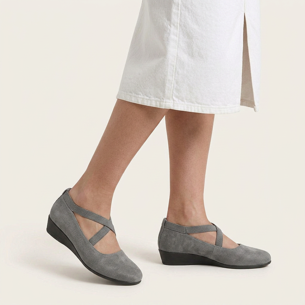 Chaussures Compensées Femme Brides Croisées Bout Arrondi