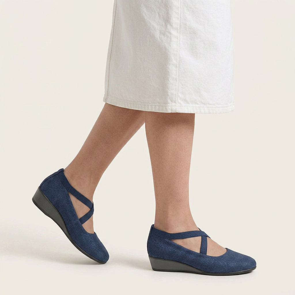 Chaussures Compensées Femme Brides Croisées Bout Arrondi