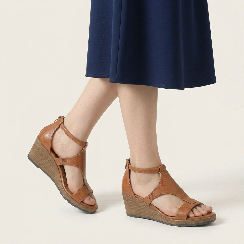 Sandales Compensées Femme Bride T Plateforme