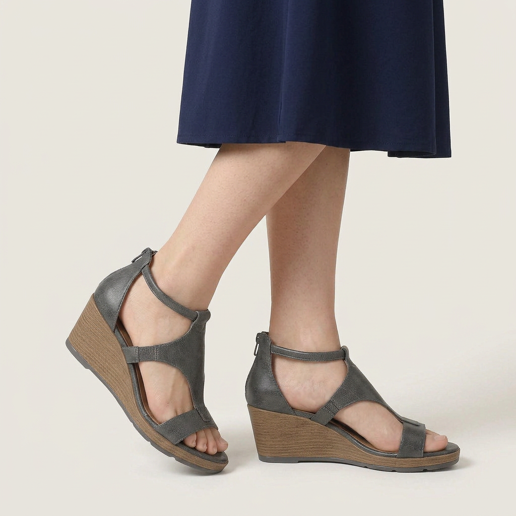 Sandales Compensées Femme Bride T Plateforme