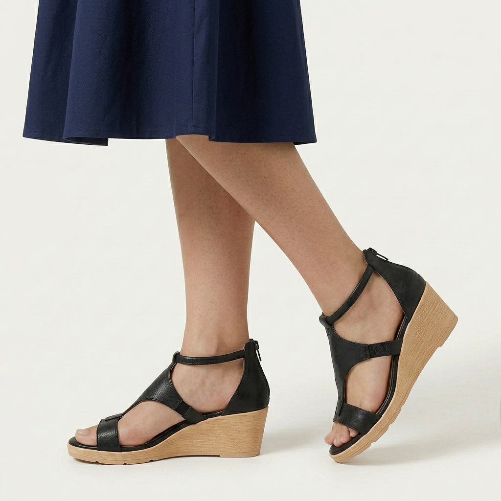Sandales Compensées Femme Bride T Plateforme