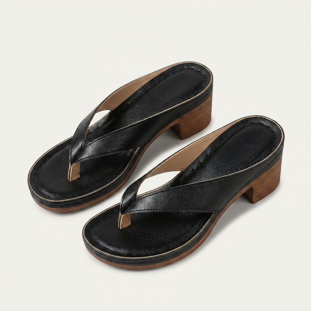 Sandales Mule Femme Entredoigt Talon Bloc
