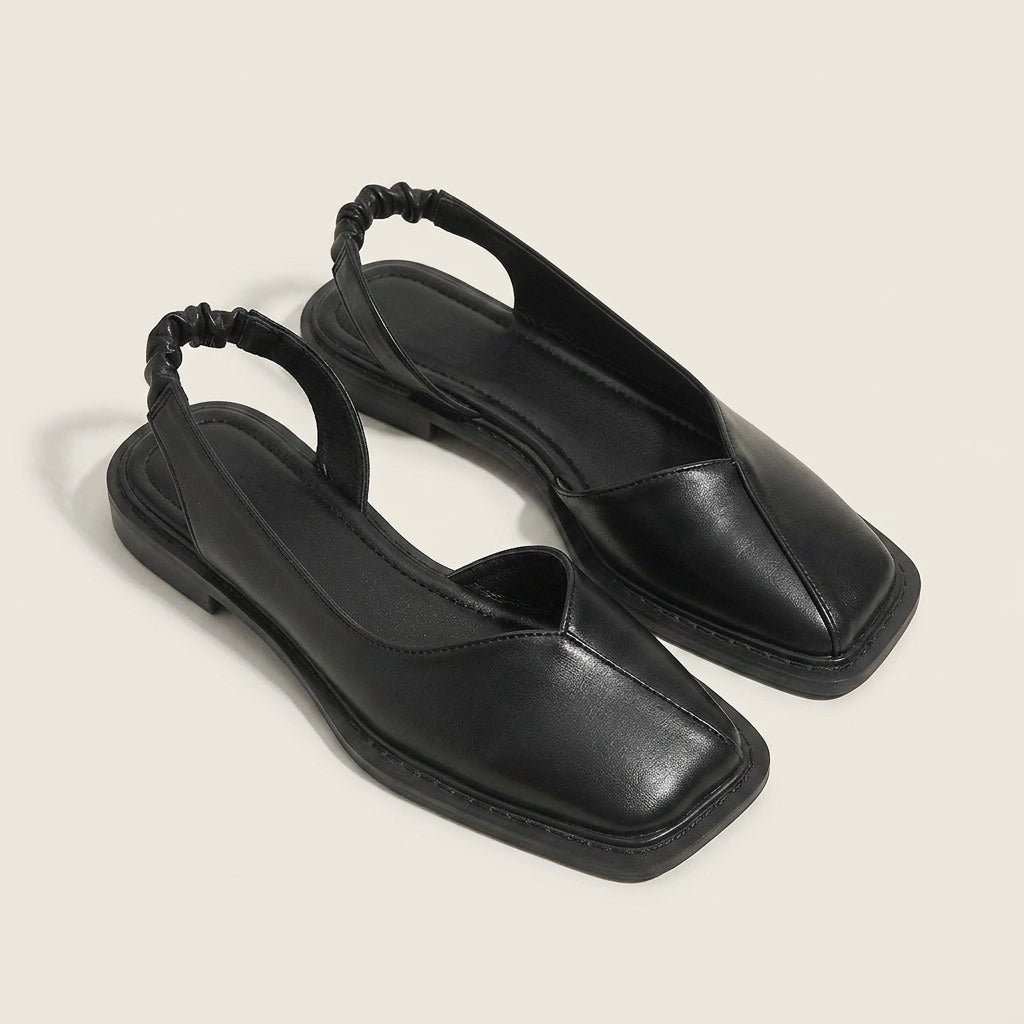 Ballerines Slingback Femme Bout Carré Bride Froncée