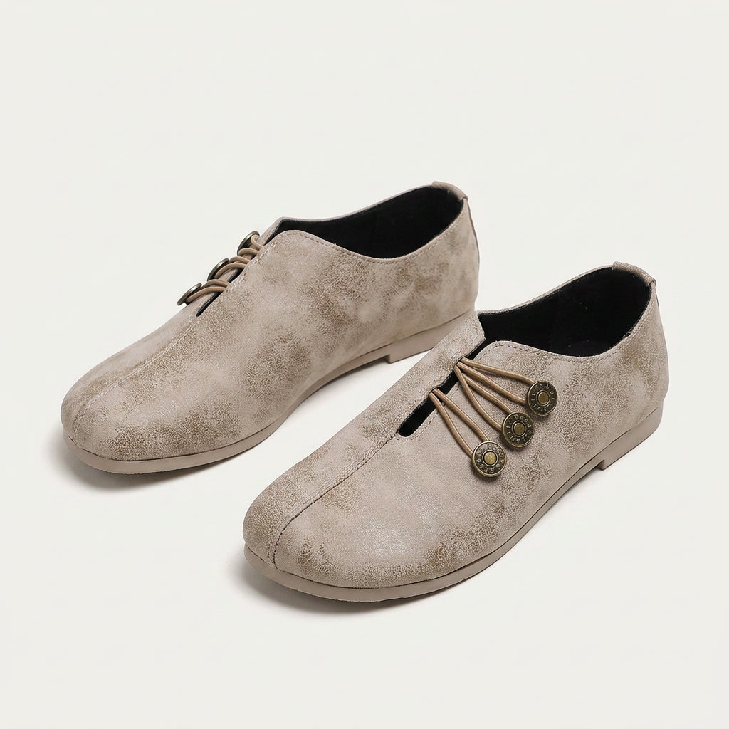 Chaussures Plates Femme Brides À Boutons