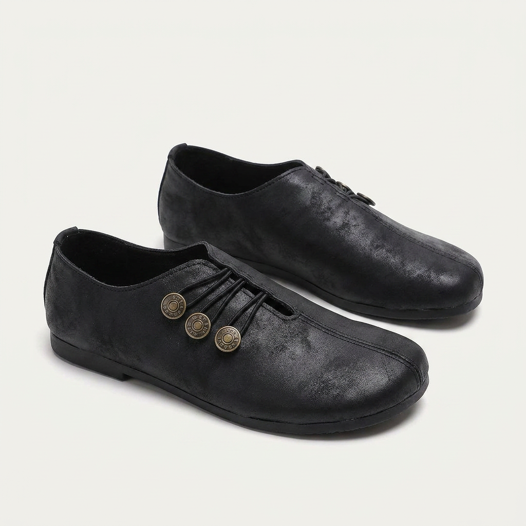 Chaussures Plates Femme Brides À Boutons