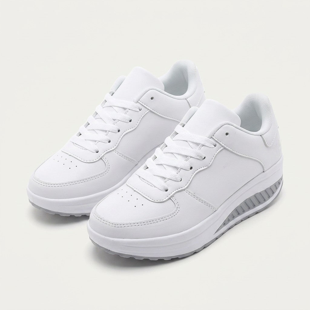 Baskets Femme Plateforme Lacets Semelle Contrastée