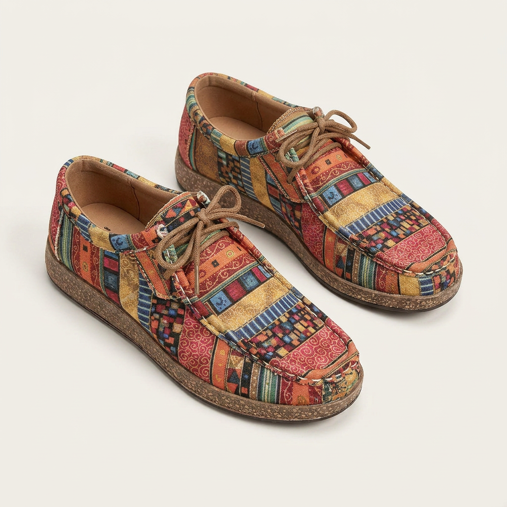 Chaussures Femme Lacets Style Mocassin Motifs