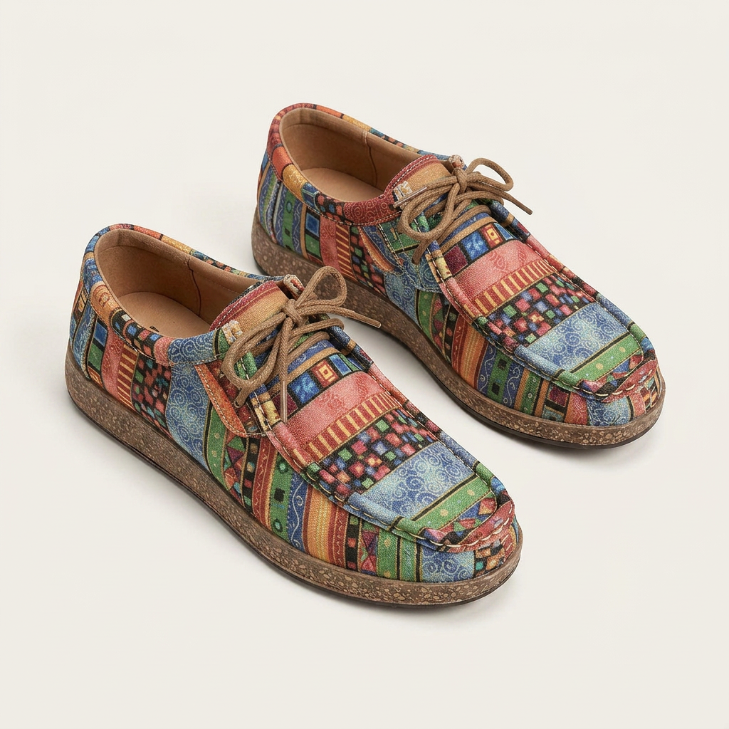 Chaussures Femme Lacets Style Mocassin Motifs