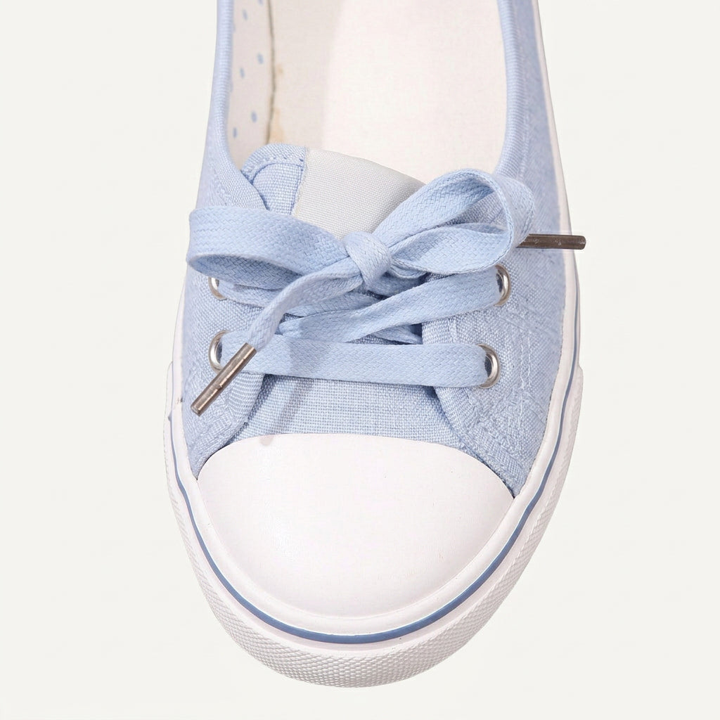 Baskets Ballerines Femme Toile À Lacets