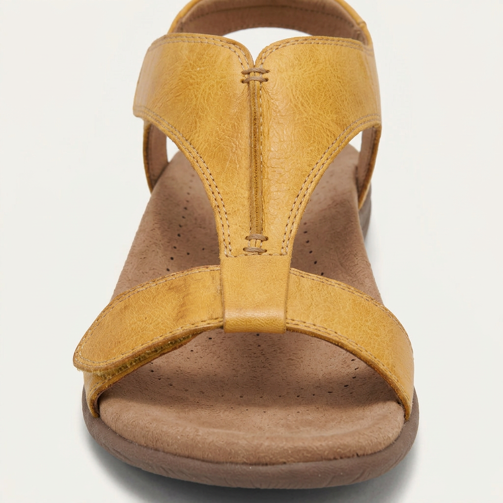 Sandales Femme Bride T Surpiqûres Contrastées