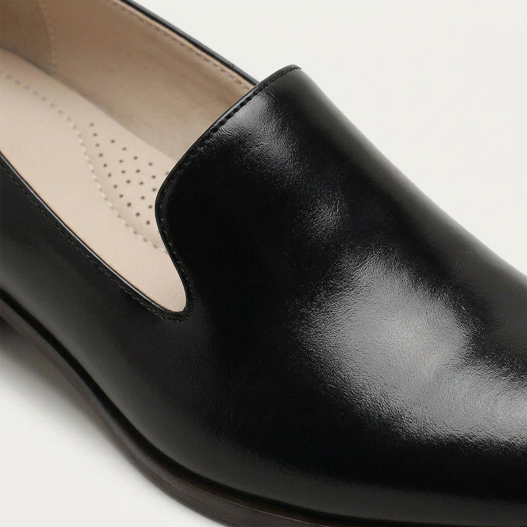 Mocassins Femme Texturés Petit Talon À Enfiler