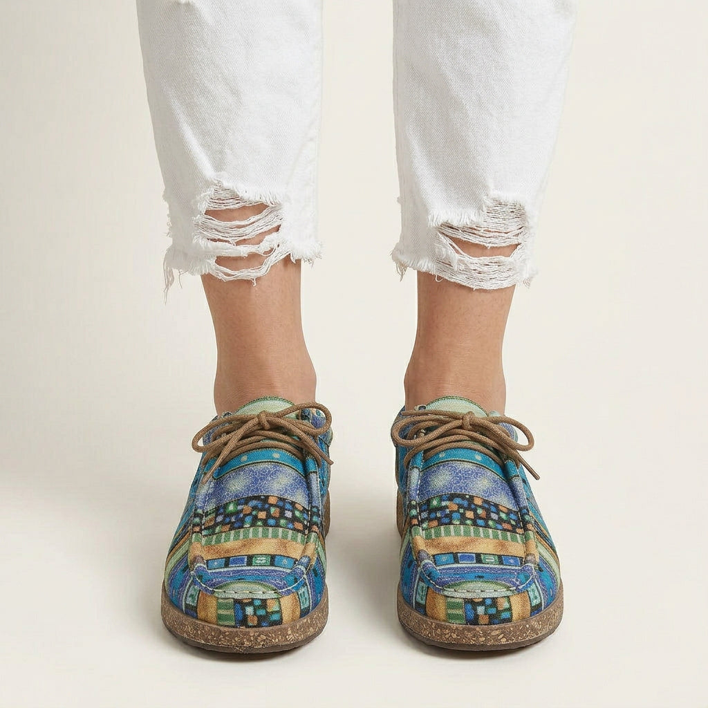 Chaussures Femme Lacets Style Mocassin Motifs